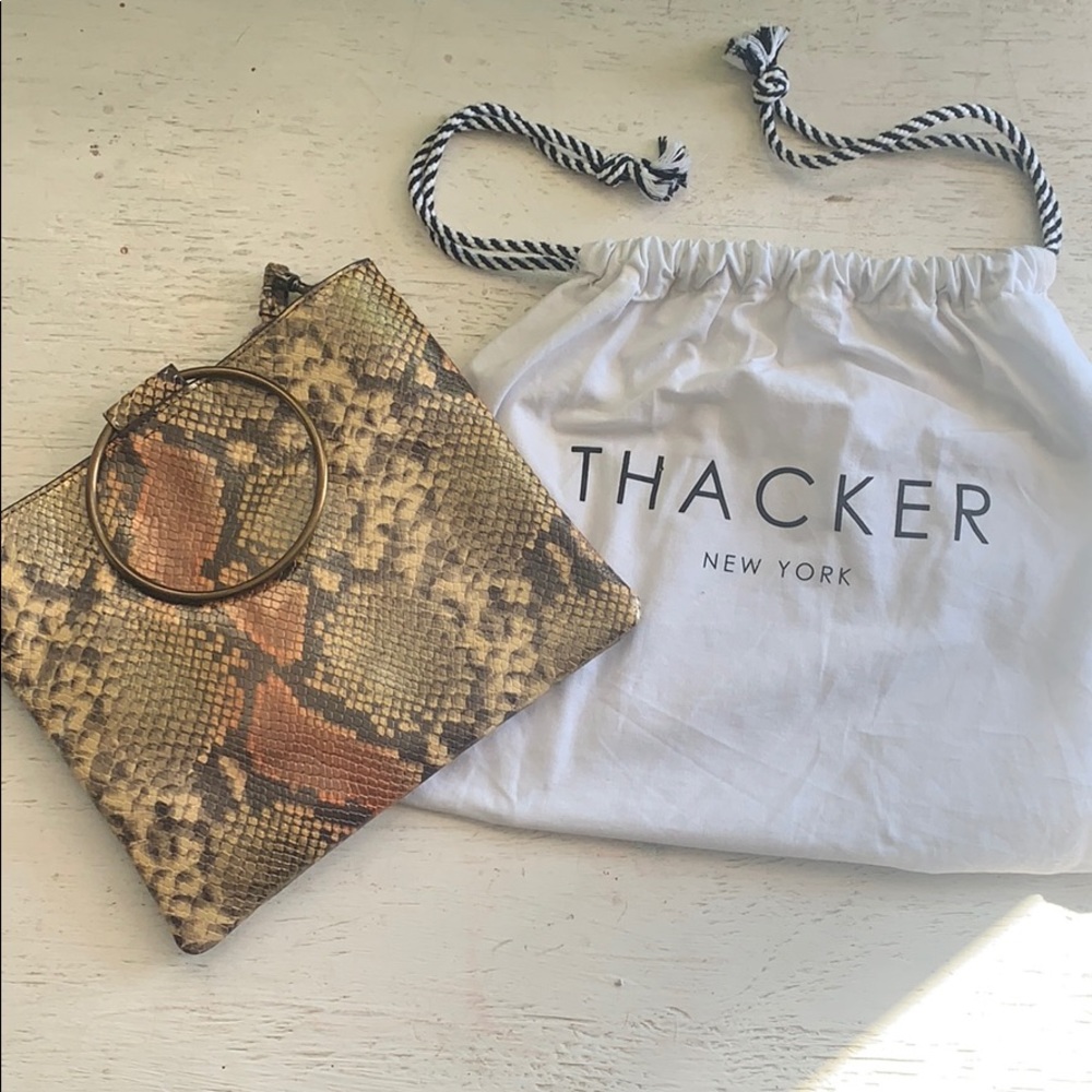Thacker Le Pouch Taupe Python bag